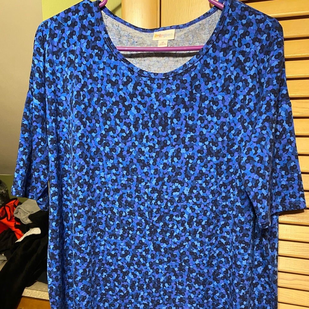 Blue patterned Lularoe Irma